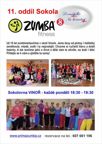 Zumba fitness pořádá 11. oddíl Sokola