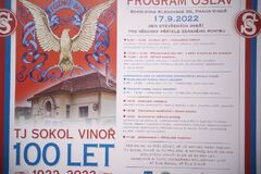Pozvánka na oslavu 100let TJ Sokol Vinoř
